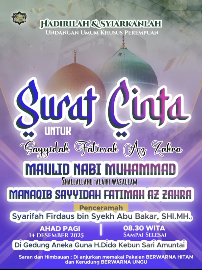 Surat Cinta untuk Sayyidah Fatimah Az Zahra